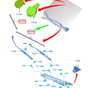 FORD FIESTA MK6 Front right Wiper Blade RHD 8A61-17528-DF 2026794 ORIGINAL