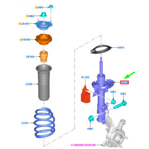 FORD FIESTA MK6 WT Front Right Shock Absorber C1BC-18045-BH 2037779 ORIGINAL
