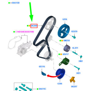 FORD FIESTA MK6 Timing Cam Belt 1738649 AV2Q-6K288-BA ORIGINAL