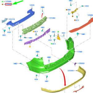 FORD GALAXY MK3 CD390 Rear Left Bumper Bracket 1947018 ORIGINAL