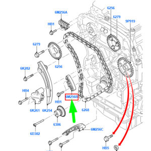FORD TRANSIT MK4 Timing Chain Guide Assy 7C16-6M256-CB 1459466 ORIGINAL
