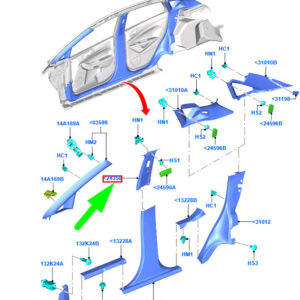 FORD FIESTA MK6 WT Right Side B Pillar Upper Inner Trim 1692276 ORIGINAL