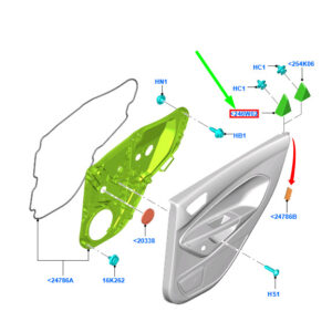 FORD FIESTA MK6 WT Rear Left Door Trim Element Cover 1666168 ORIGINAL