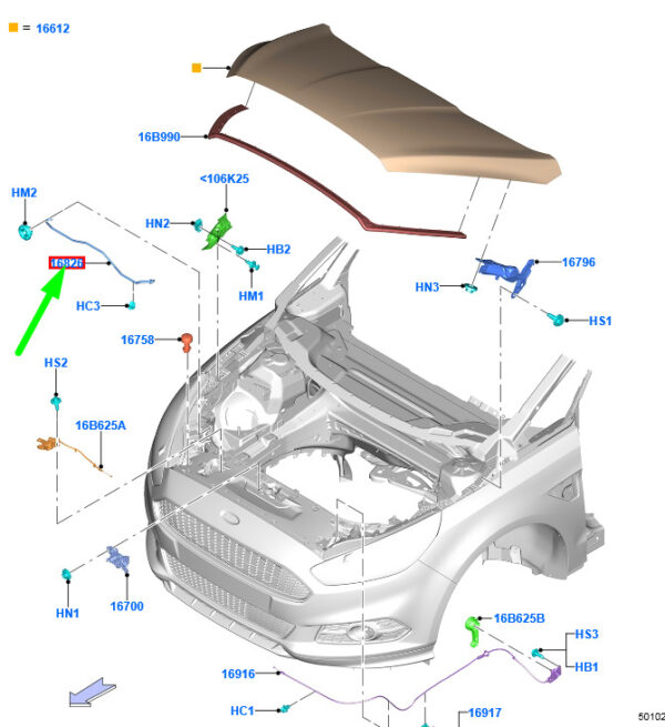 FORD GALAXY MK3 Front Hood Stay 1888211 ORIGINAL