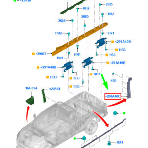 FORD RANGER T6 MK1 Rear Right Side Moulding AB39-21278E11-AA 1745809 ORIGINAL