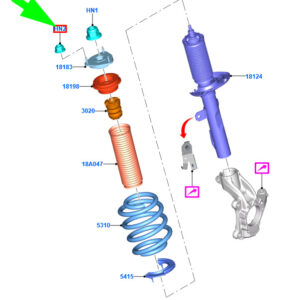 FORD TRANSIT MK4 Front Strut Bracket Nut 2054181 W719327-S440 ORIGINAL