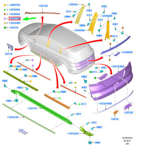 FORD GALAXY MK3 Front Left Door Molding 2503830 ORIGINAL