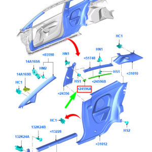 FORD FIESTA MK6 Right B Pillar Plug D1BB-B24596-AA34X1 1839342 ORIGINAL