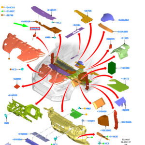 FORD GALAXY MK3 Cowl Panel Left Insulator 2021222 ORIGINAL
