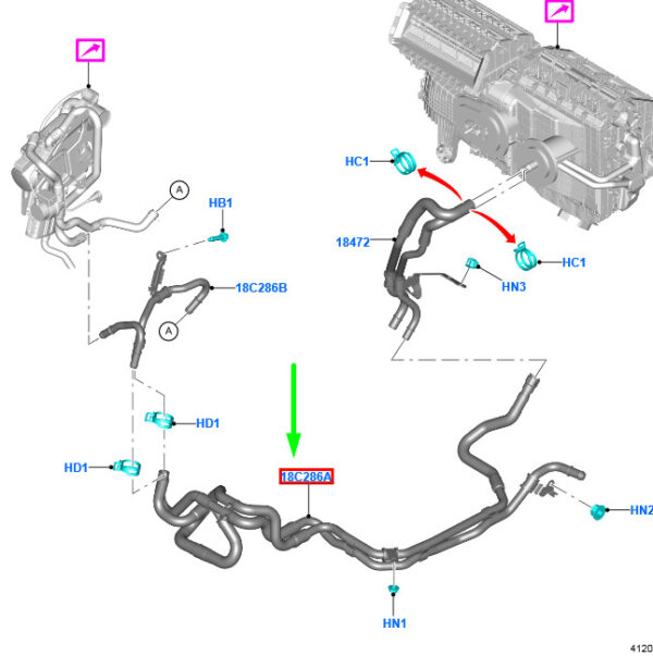 FORD KUGA MK3 Heater Connector Hose 2614621 ORIGINAL