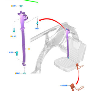 FORD GALAXY MK3 3rd Row Rear Left Seatbelt 2291348 ORIGINAL