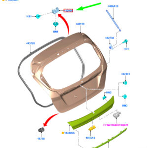FORD FIESTA MK6 WT Luggage Compartment Door Hinge 1591802 ORIGINAL