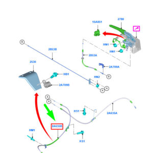 FORD TRANSIT MK4 Left Parking Brake Cable 2162782 BK21-2A809-AK ORIGINAL