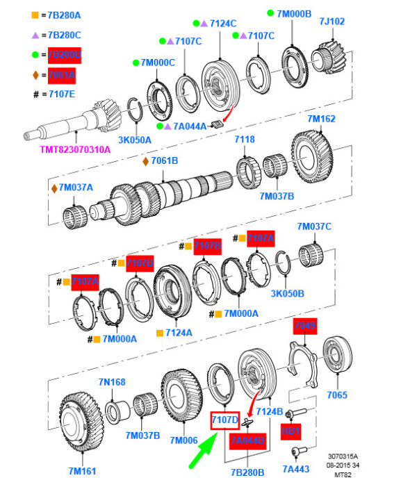 FORD RANGER T6 MK1 Reverse Synchronizer Ring 1715014 BR3R-7107-DA ORIGINAL