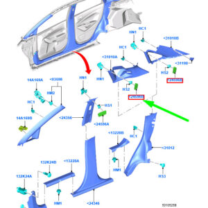 FORD FIESTA MK6 C-Pillar Left Plug D1BB-A281B63-AA34X1 1839335 ORIGINAL