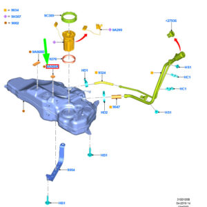 FORD FOCUS MK4 Fuel Tank Insulator 2230815 JX61-9A068-AA ORIGINAL