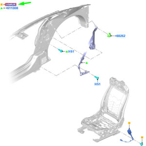 FORD MUSTANG MK6 Coupe Front Right Seat Buckle LHD 2281487 ORIGINAL