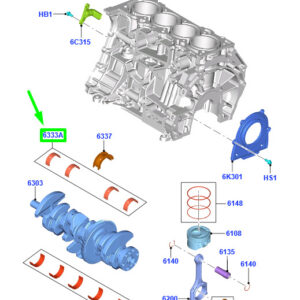 FORD MUSTANG MK6 Crankshaft Bearing Main Upper 9E5G-6333-CA 1558100 ORIGINAL