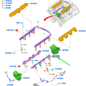FORD MUSTANG MK6 Left Side Fuel Supply Manifold 2448729 ORIGINAL