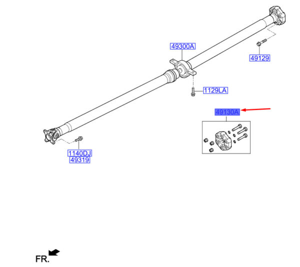 HYUNDAI SANTA FÉ MK3 DM Propeller Shaft Rubber Coupling 491302B000 ORIGINAL - Image 3