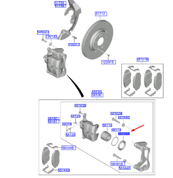 HYUNDAI TUCSON NX4 MK4 Front Brake Piston Boot 581140Z000 ORIGINAL - Image 2