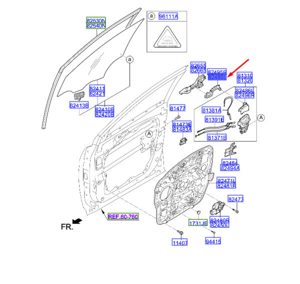 HYUNDAI SANTA FÉ MK3 Front Left Outer Handle Bracket 824852W000 ORIGINAL - Image 2
