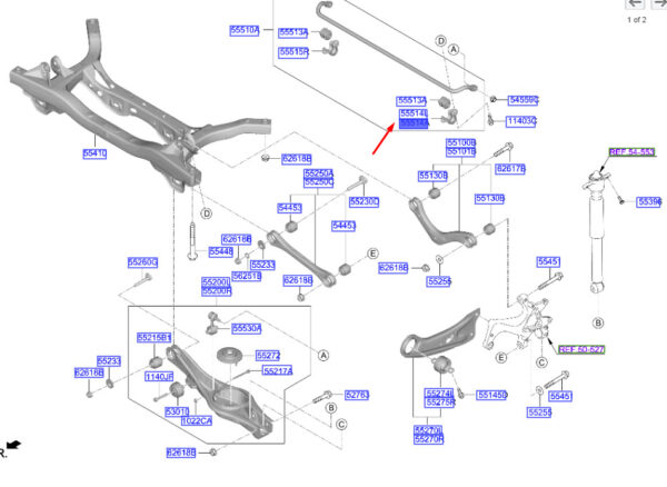 HYUNDAI KONA Electric MK1 Rear Left Stabilizer Bracket 555143S000 ORIGINAL - Image 2