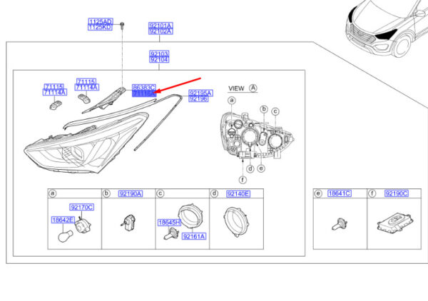 HYUNDAI SANTA FÉ MK3 DM Right Headlight Bracket 921422W000 ORIGINAL - Image 2