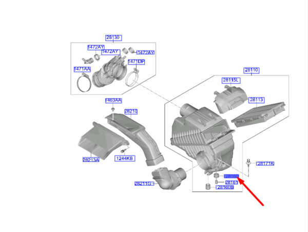 HYUNDAI TUCSON NX4 MK4 Air Filter Insulator 281603R030 ORIGINAL - Image 2