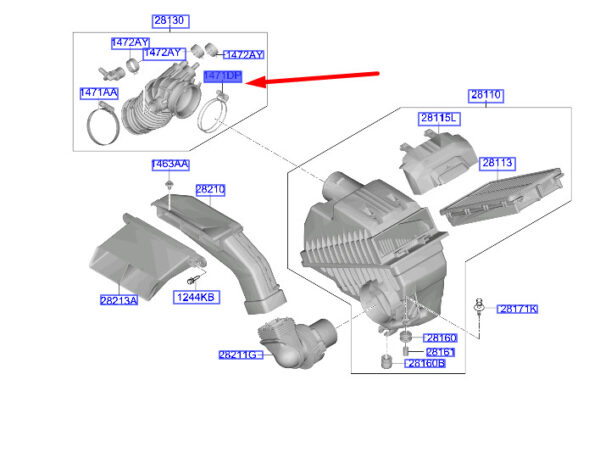 HYUNDAI TUCSON NX4 MK4 Air Hose Clamp 1471180006B ORIGINAL - Image 2