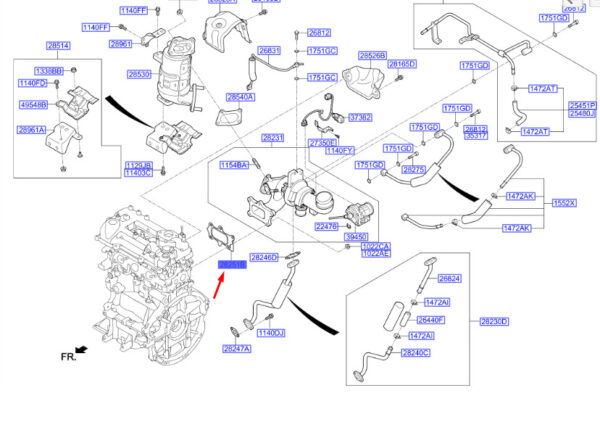 HYUNDAI KONA MK1 Turbocharger Gasket 2852104500 ORIGINAL - Image 2