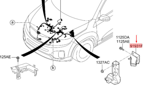 HYUNDAI SANTA FÉ MK3 DM Wiring Mounting Bracket 919312W090 ORIGINAL