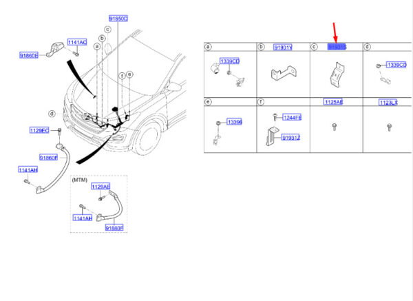 HYUNDAI SANTA FÉ MK3 DM Wiring Mounting Bracket 919312W040 ORIGINAL