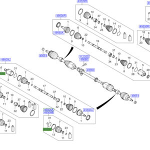 HYUNDAI SANTA FÉ MK3 DM Front Axle Drive Shaft Circlip 4955703200 ORIGINAL