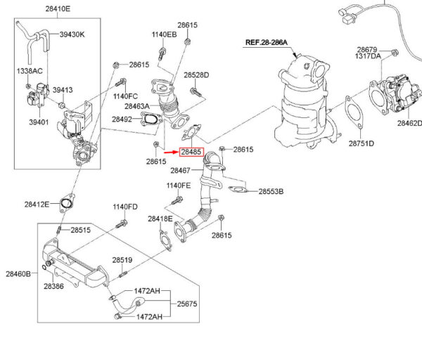 HYUNDAI SANTA FÉ MK3 DM EM Filter Gasket 284852F700 ORIGINAL