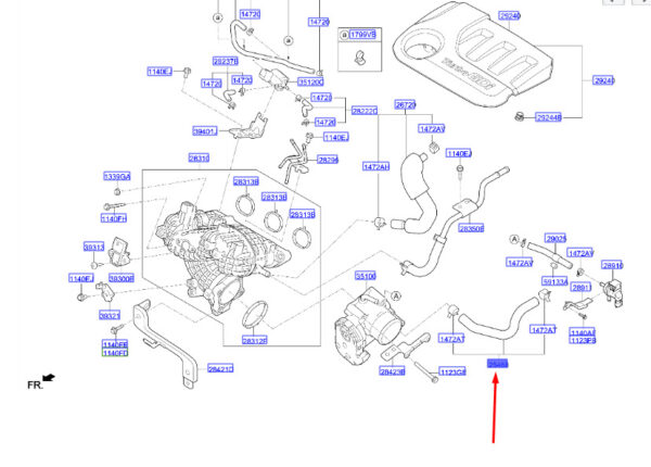 HYUNDAI KONA MK1 Water Hose A 2546804220 ORIGINAL