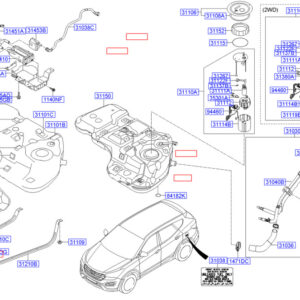 HYUNDAI SANTA FÉ MK3 DM Fuel Feed Hose Assy 314302W100 ORIGINAL