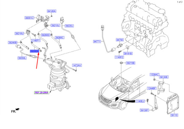 HYUNDAI SANTA FÉ MK3 DM Differential Pressure A Hose 392402F710 ORIGINAL