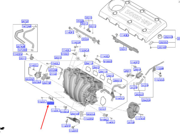 HYUNDAI SANTA FÉ MK3 DM Oil Pressure Switch Bracket 947512G700 ORIGINAL