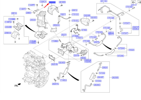 HYUNDAI KONA MK1 Turbo Heat Protection 2852504500 ORIGINAL