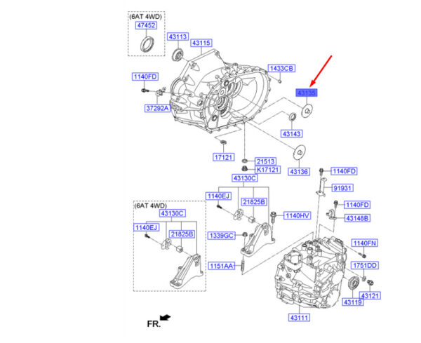 HYUNDAI SANTA FÉ MK3 DM Clutch Housing Oil Guide 4313538000 ORIGINAL