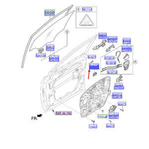 HYUNDAI SANTA FÉ MK3 Front Right Inner Handle Conn. Cage 826402W000 ORIGINAL