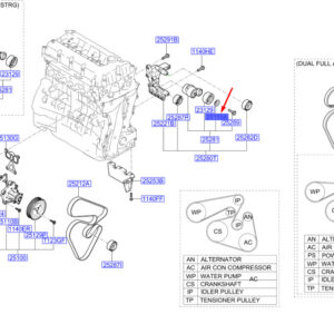 HYUNDAI SANTA FÉ MK3 DM Belt Tensioner Dust Cap 252852G000 ORIGINAL
