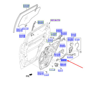 HYUNDAI SANTA FÉ MK3 DM Rear Door Inner Handle Cable 814712W000 ORIGINAL