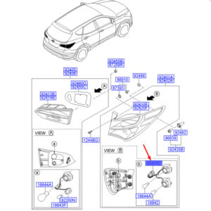 HYUNDAI SANTA FÉ MK3 Rear Outer Combi Lamp Holder/Wiring 924802W000 ORIGINAL
