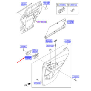 HYUNDAI SANTA FÉ DM MK3 Rear Right Door Handle Housing 826212W000VFG ORIGINAL