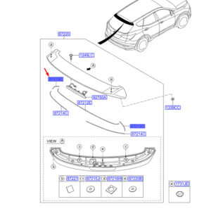 HYUNDAI SANTA FÉ MK3 DM Rear Spoiler Pad 2 872142W000 ORIGINAL