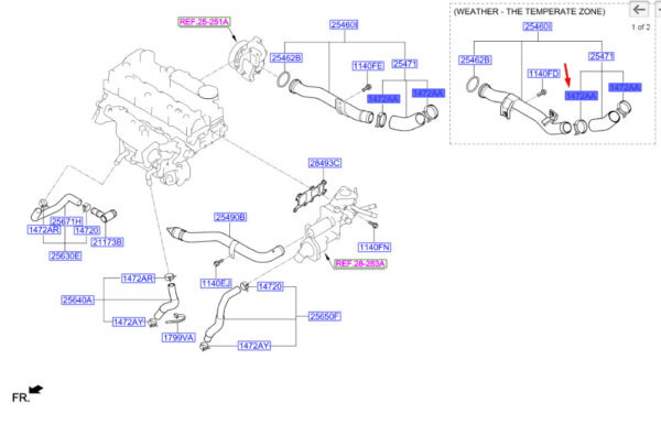 HYUNDAI SANTA FÉ MK3 DM Coolant Hose Clamp 1472041006B ORIGINAL