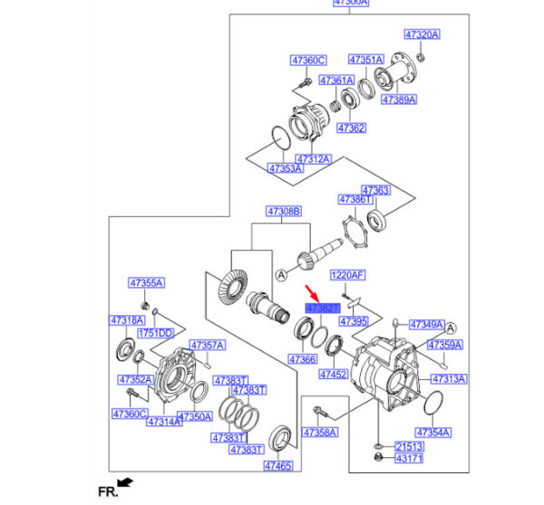 HYUNDAI SANTA FÉ MK3 DM Transfer Spacer 473263B218 ORIGINAL