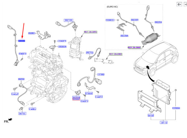 HYUNDAI KONA MK1 Crankshaft Position Sensor 3918004150 ORIGINAL